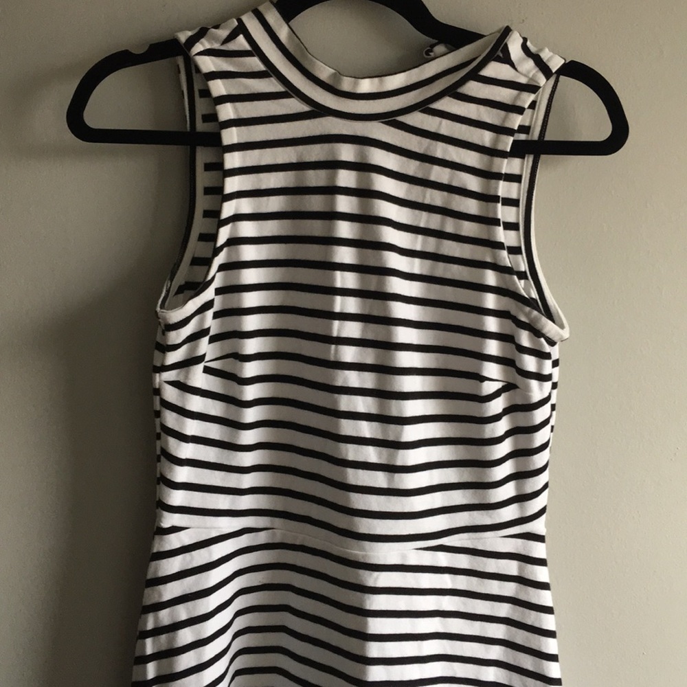 Black and White Striped Old Navy Skater Dress